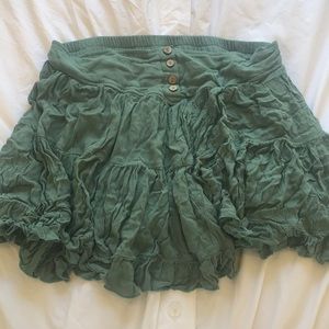 Free people sage green flowy mini skirt